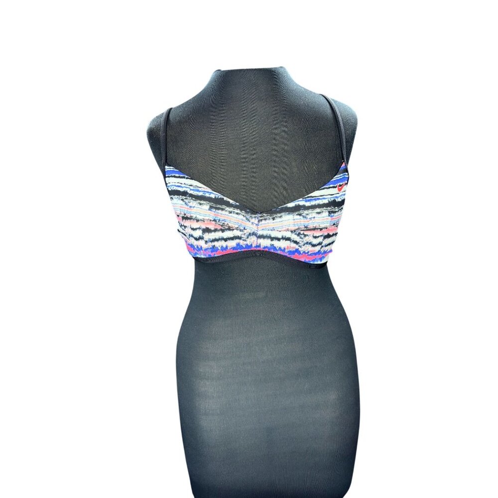 Nike Womens Strappy Sports Bra Medium Impact Adjustable Straps Abstract Print Si